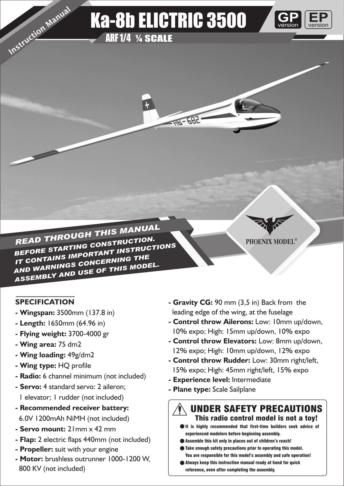 Phoenix Model Ka8B 3.5 User guide - ManualMachine.com