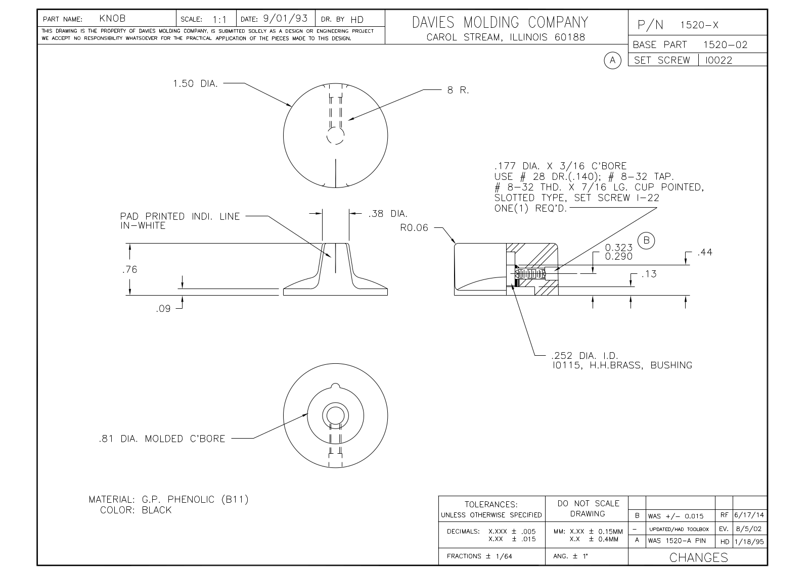 Davies Molding 1520-X Reference Drawing