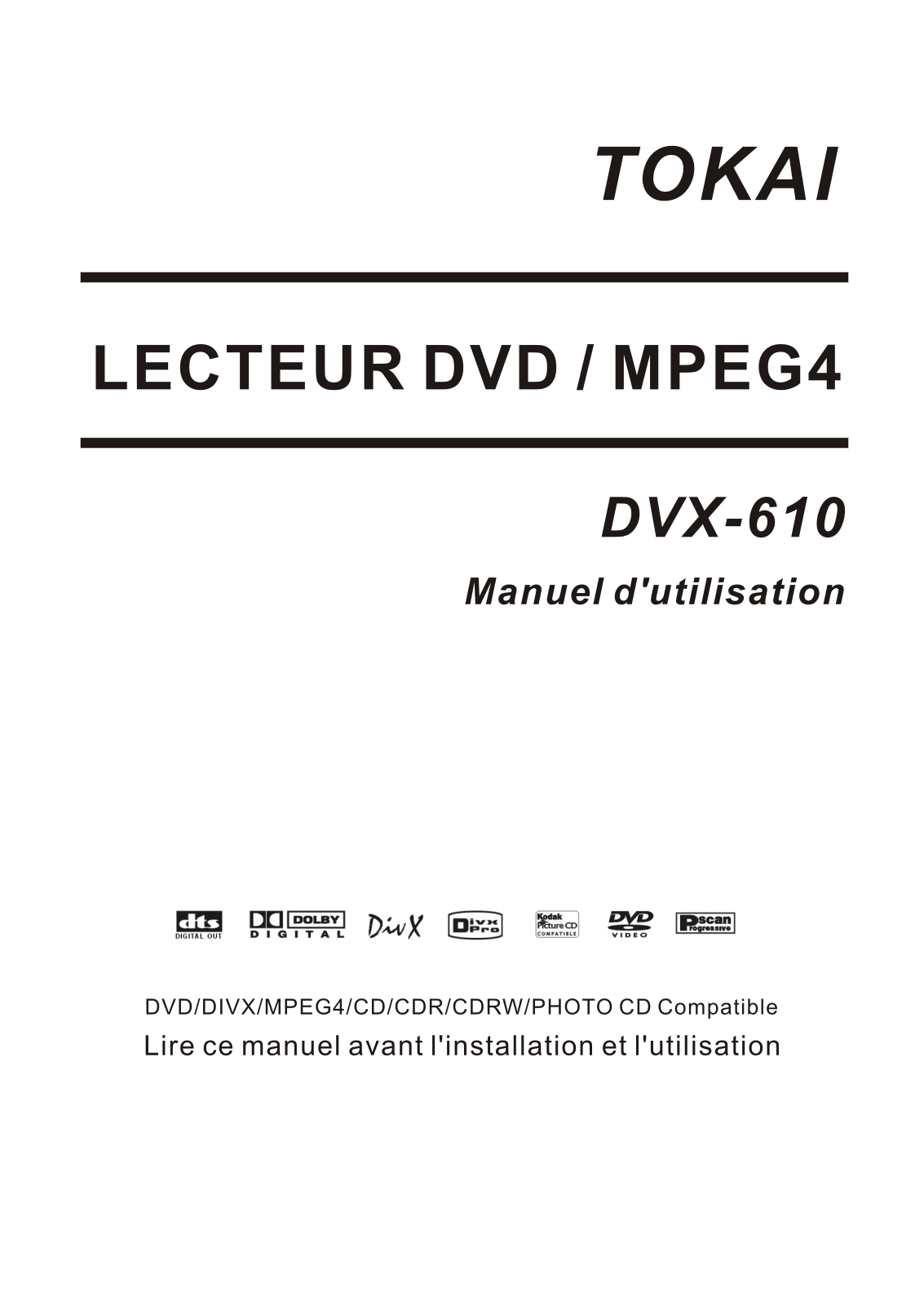 TOKAI DVX-610 User Manual