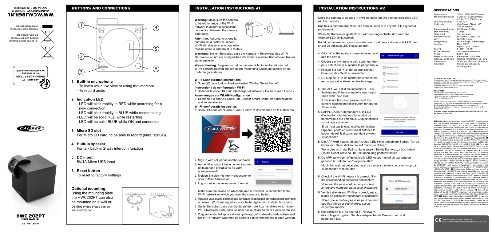 Caliber Audio Technology HWC202PT User Manual