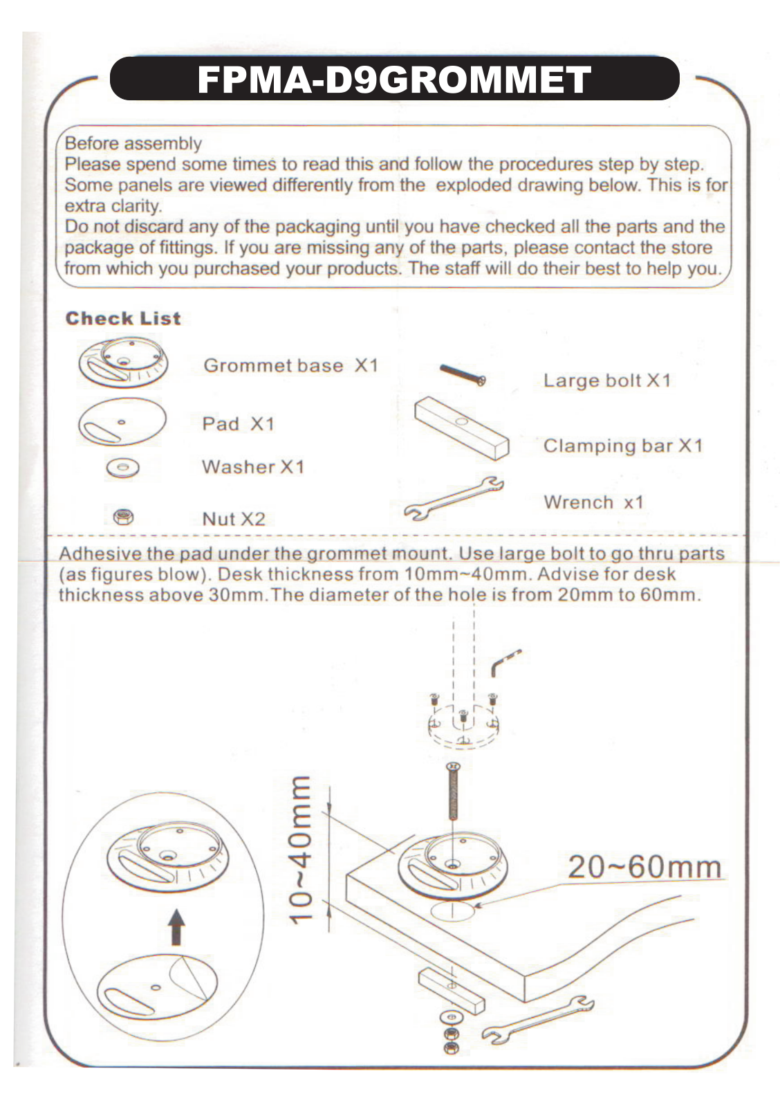 Newstar FPMA-D9GROMMET User Manual