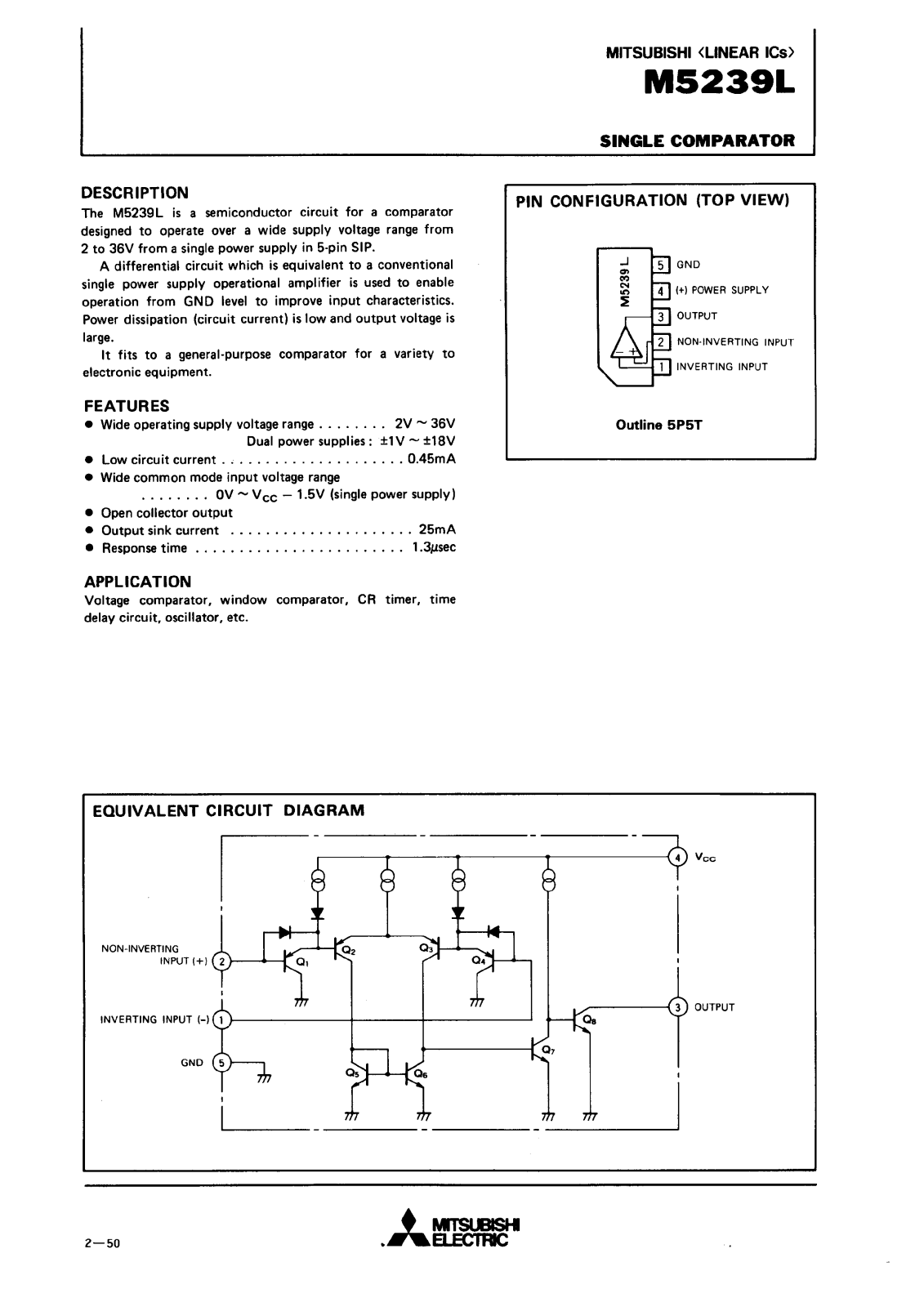 Mitsubishi M5239L Datasheet