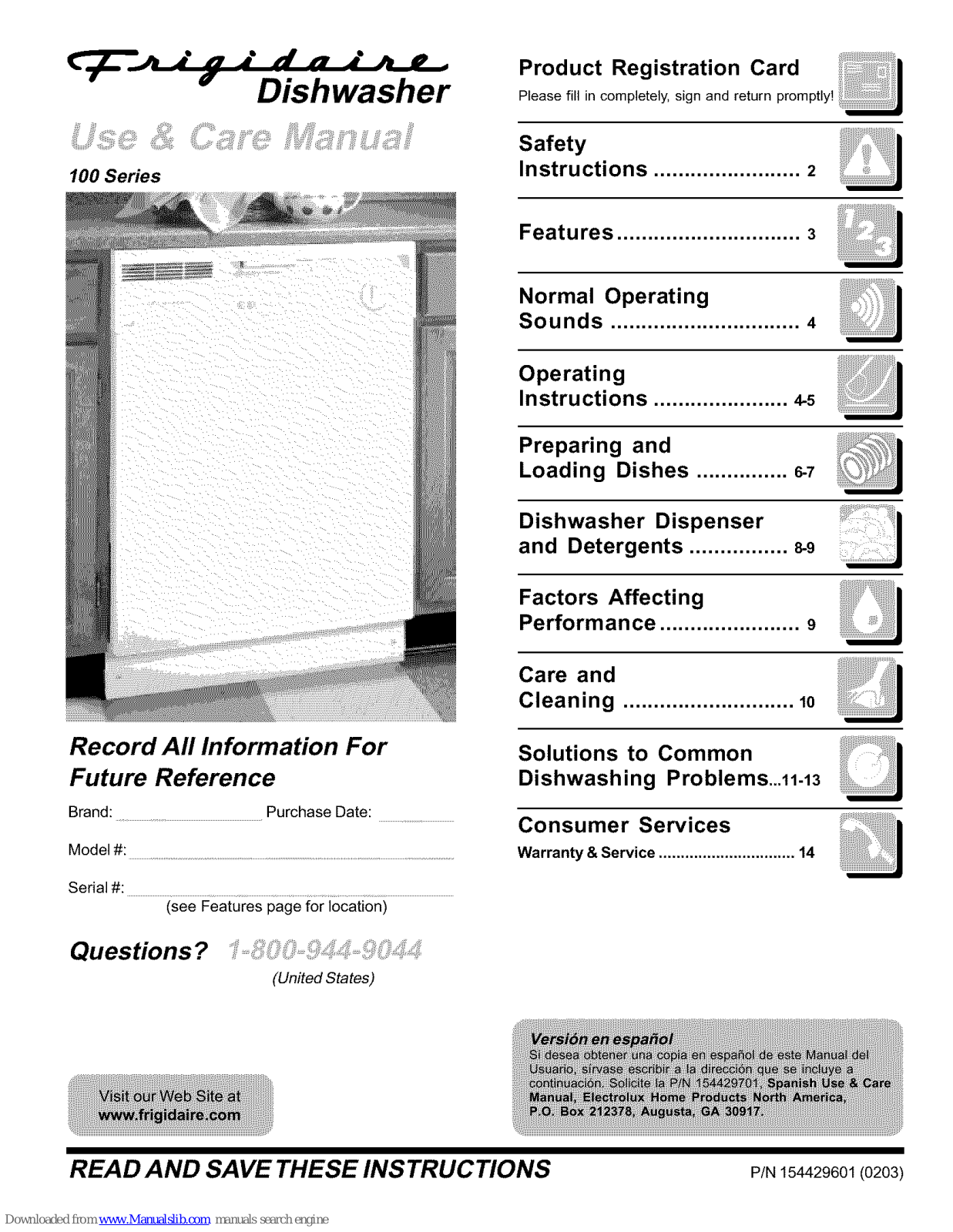 Frigidaire MDB122LBS1, 100 Series Use & Care Manual - ManualMachine.com