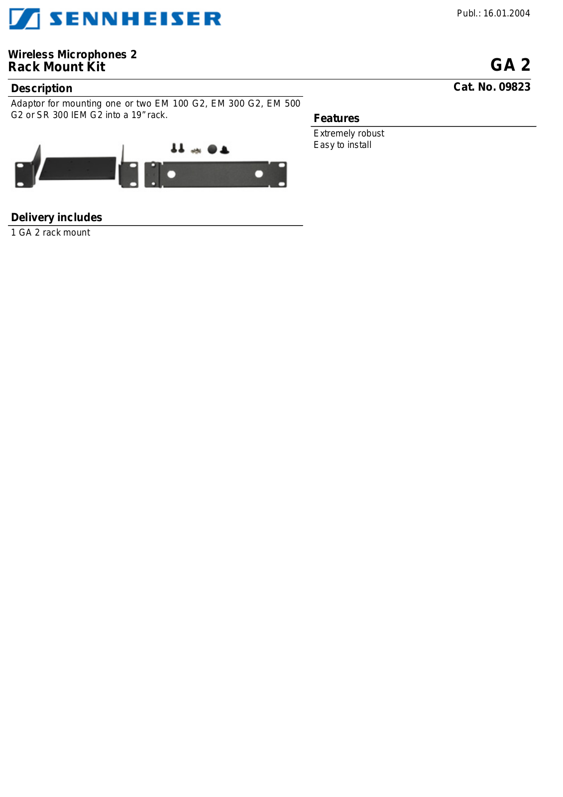 Sennheiser GA 2 User Manual