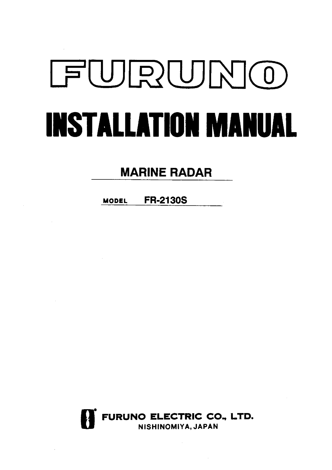 Furuno fr2130s User Manual