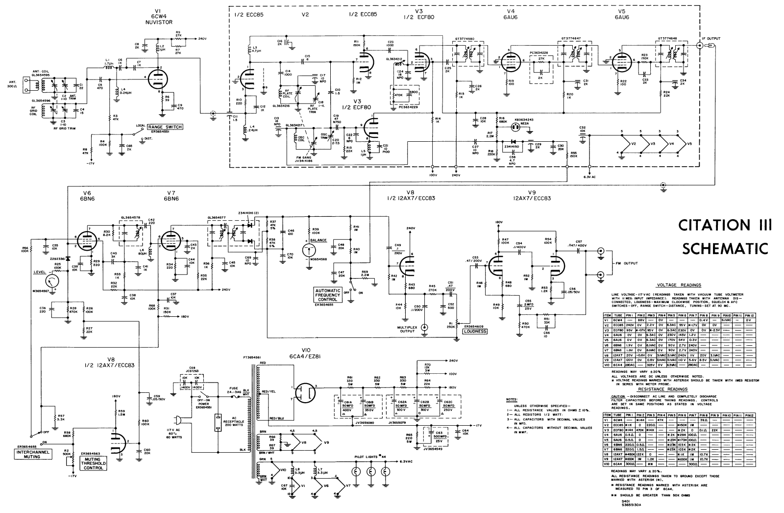 Harman Kardon Citation-III Schematic