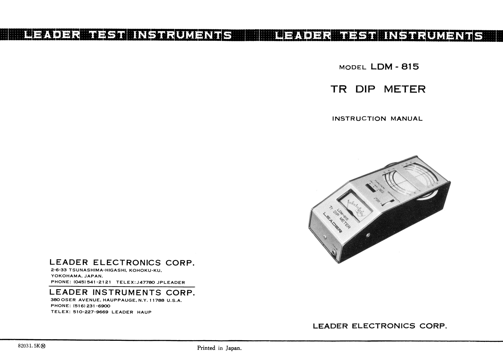 Leader LDM-815_grid-dip User guide