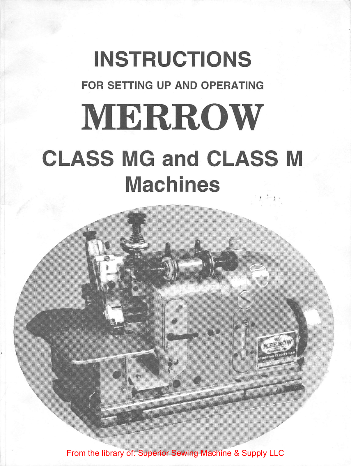 Merrow Class MG, Class  M Instruction Manual - ManualMachine.com