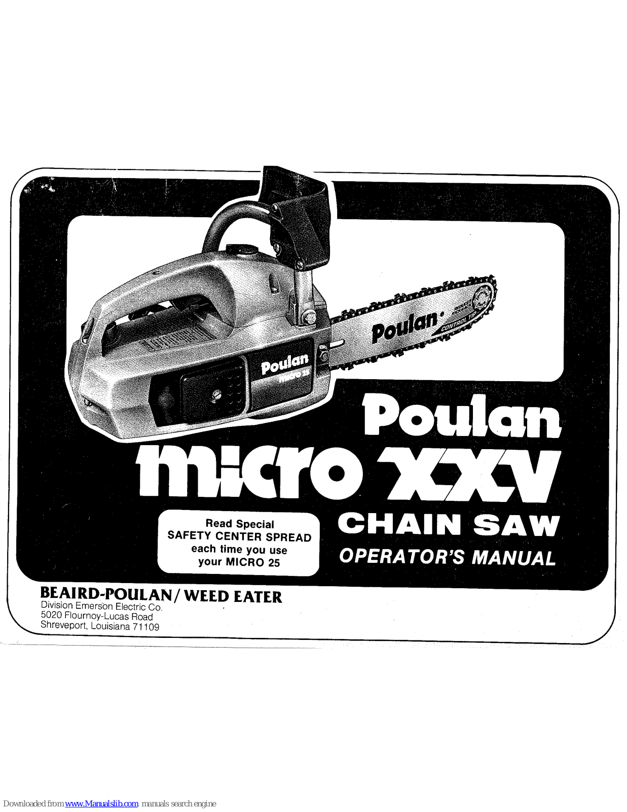 Poulan Pro 1981-10, MICRO XXV, MICRO 25 User Manual