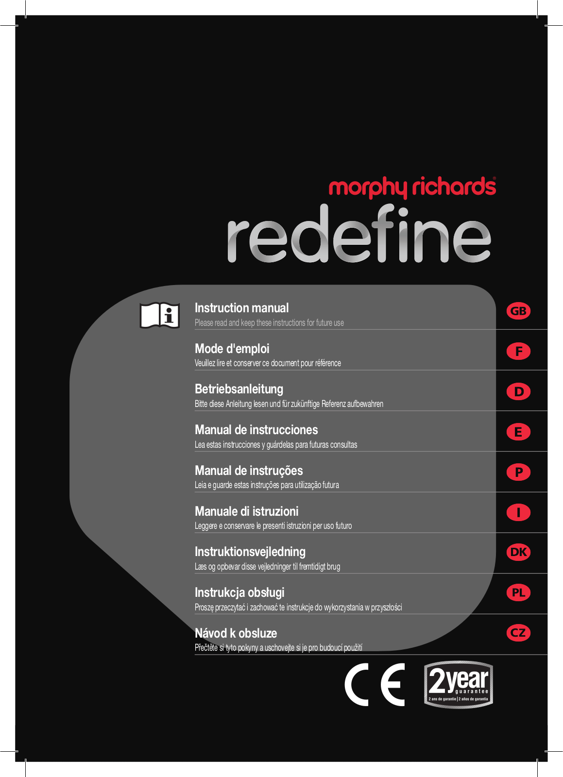 Morphy Richards Redefine MR-228000 User Manual