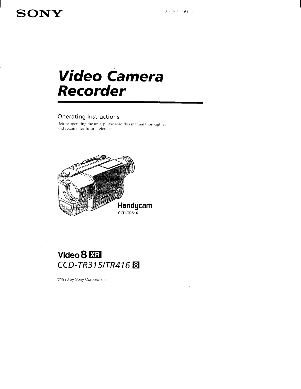 Sony TR416 User Manual