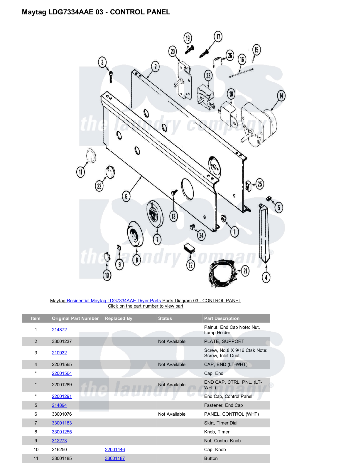 Maytag LDG7334AAE Parts Diagram