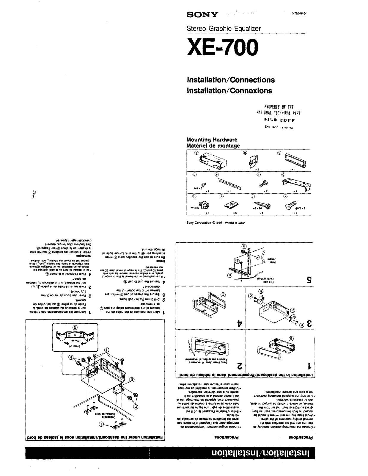 Sony XE-700 User Manual
