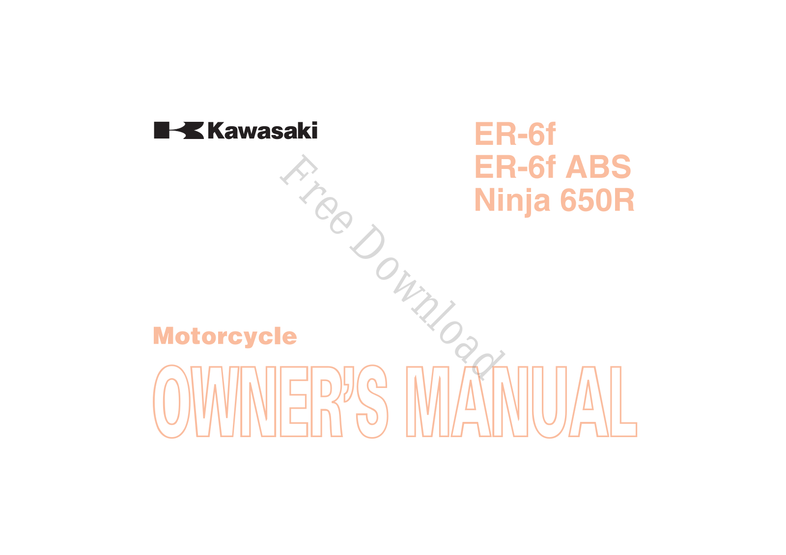 Kawasaki Ninja 650R 2013 Owner's manual