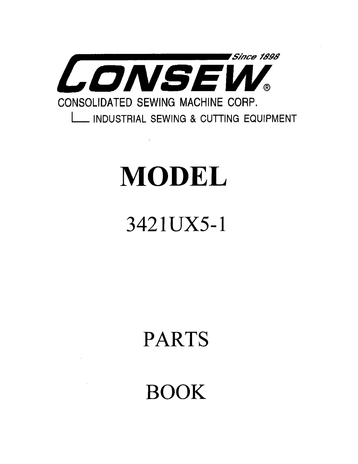 CONSEW 3421X5-1 Parts List