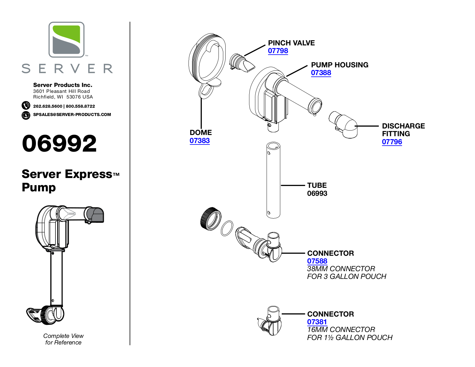 Server 06992 PARTS LIST