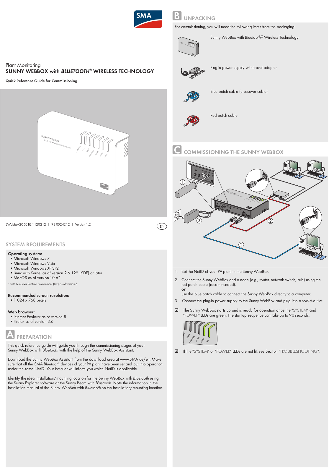 SMA WEBBOX-BT-20 User Manual