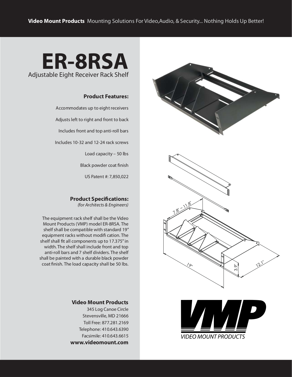 VMP ER-8RS-A Specsheet