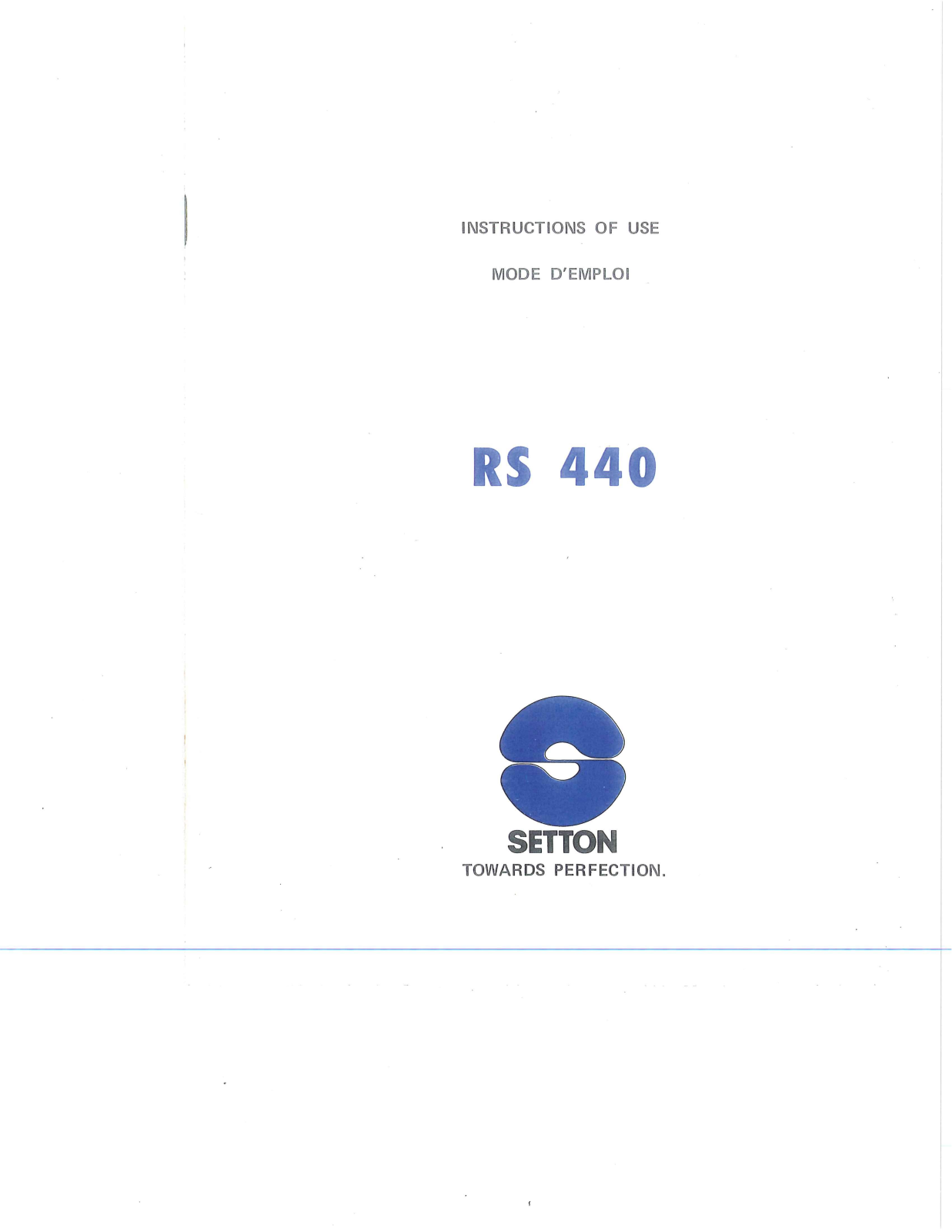 Setton RS-440 Owners Manual