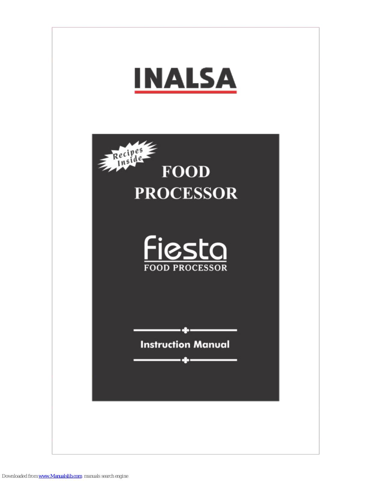 Inalsa Fiesta Instruction Manual