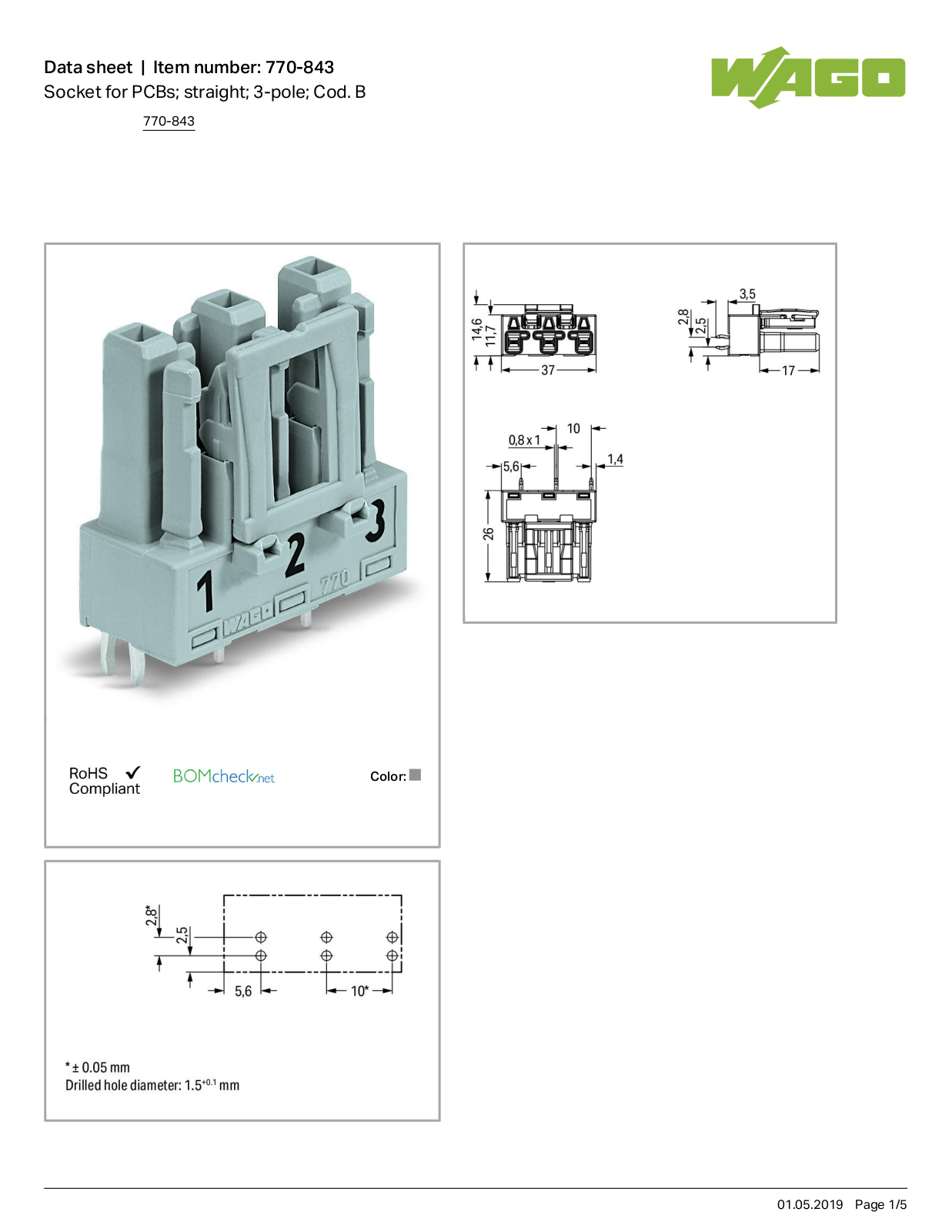 Wago 770-843 Data Sheet