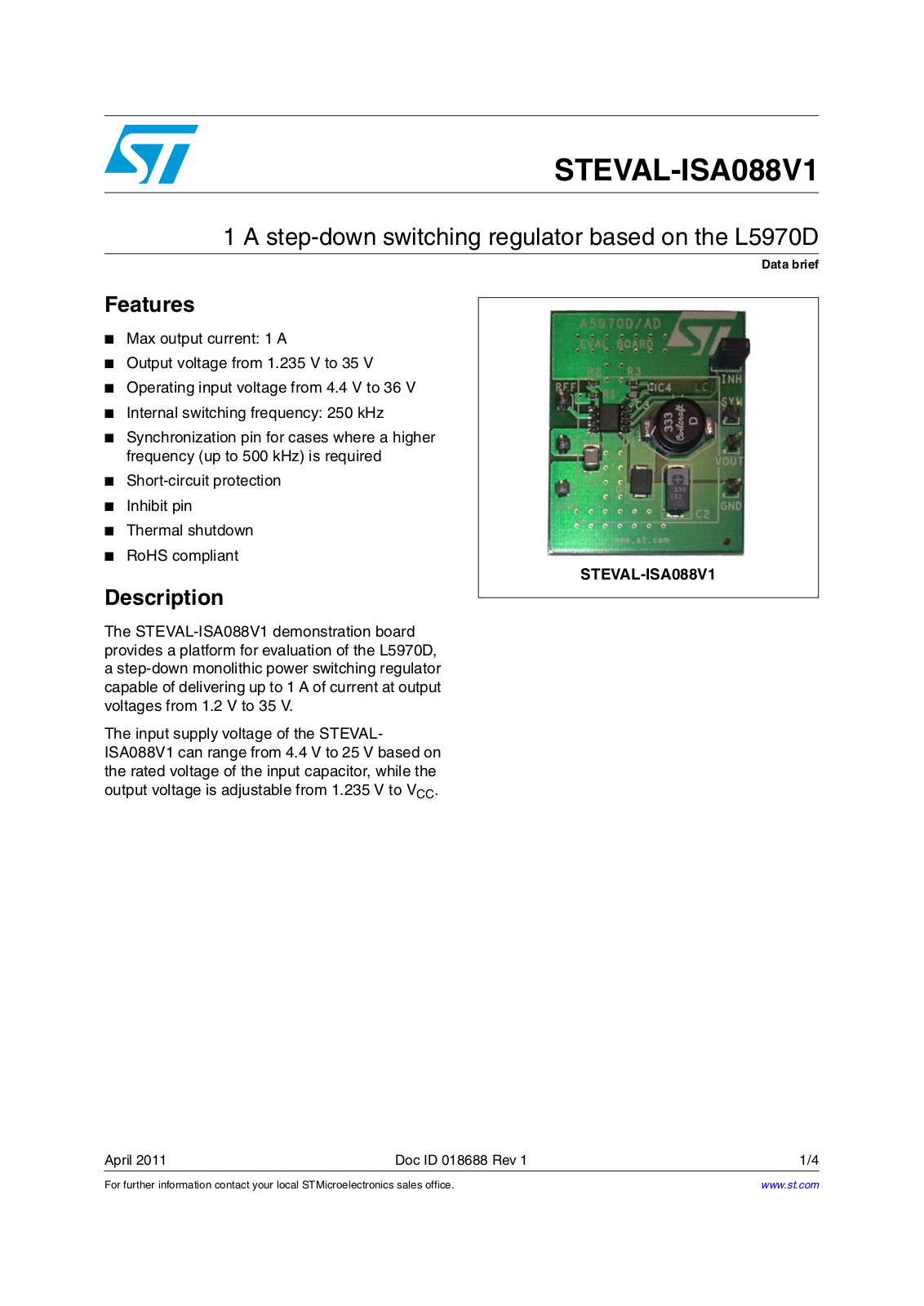 ST ISA088V1 User Manual