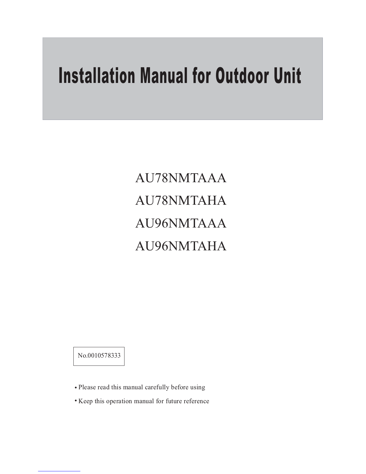 Haier AU96NMTAHA user guide manual