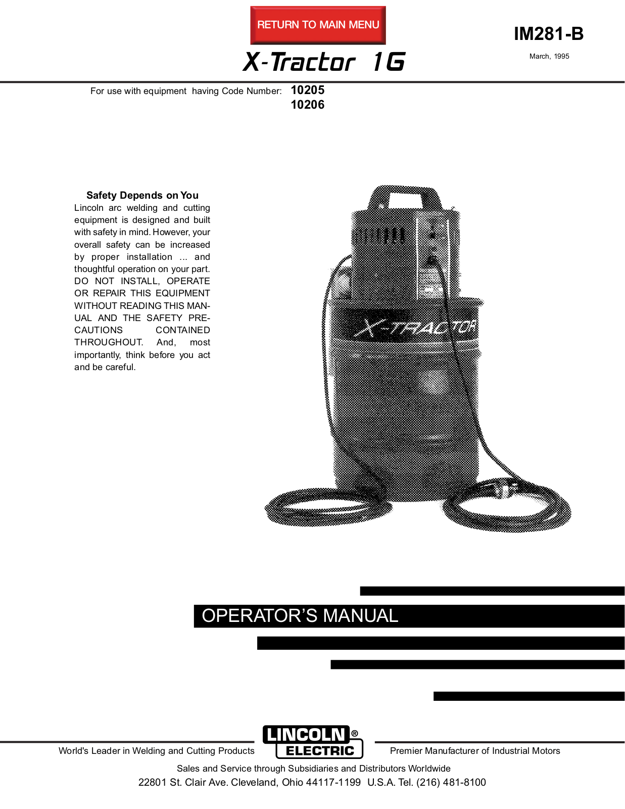 Lincoln Electric IM281 User Manual