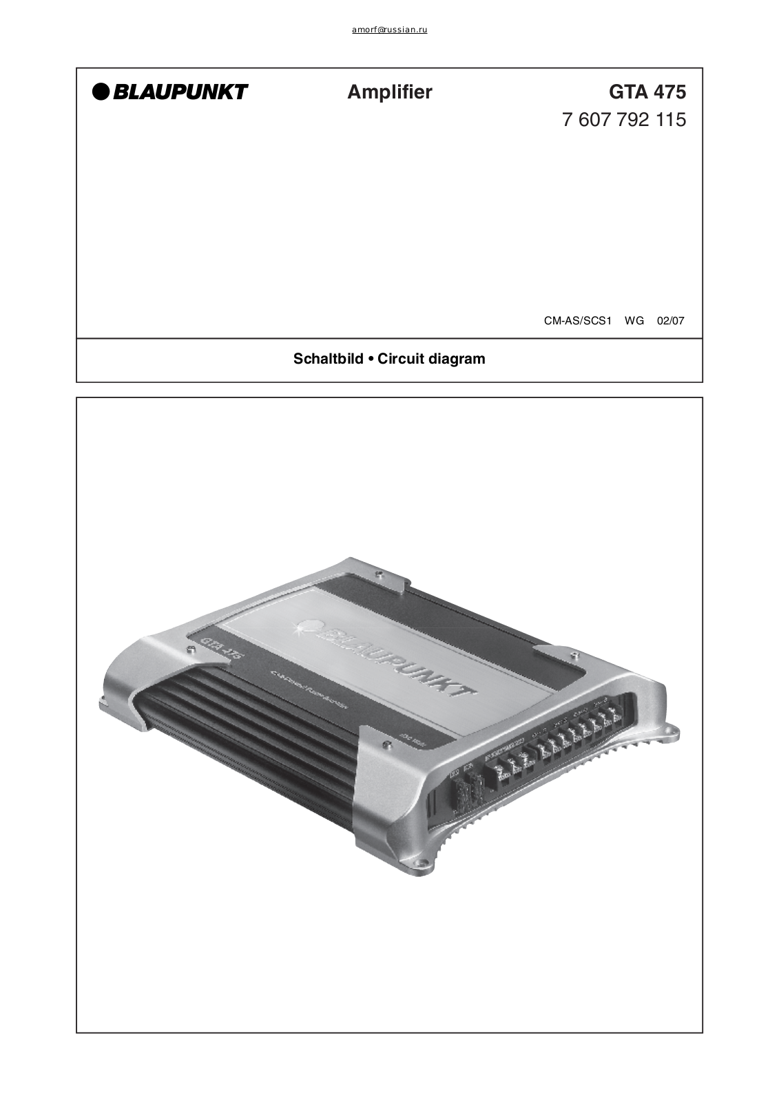 BLAUPUNKT GTA 475 Service Manual