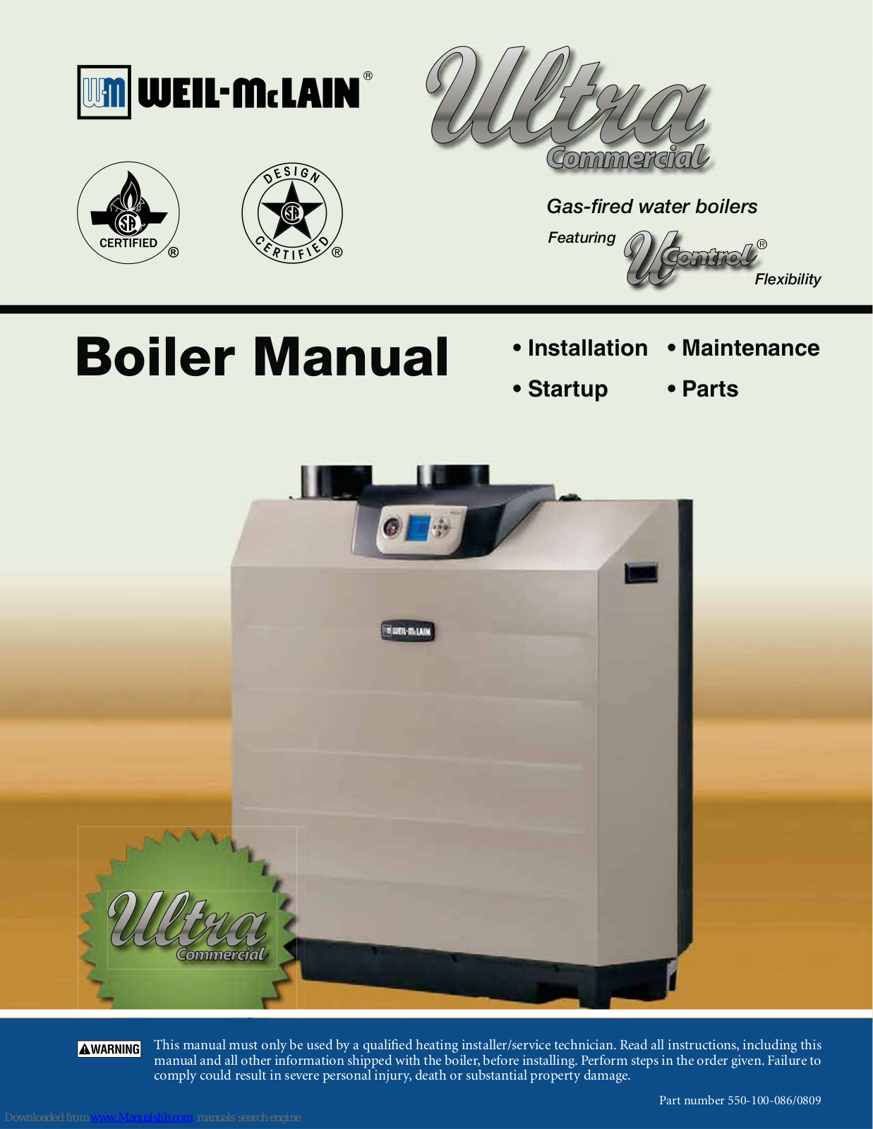 Weil-McLain Ultra-550, Ultra-750 Installation And Start-up Manual