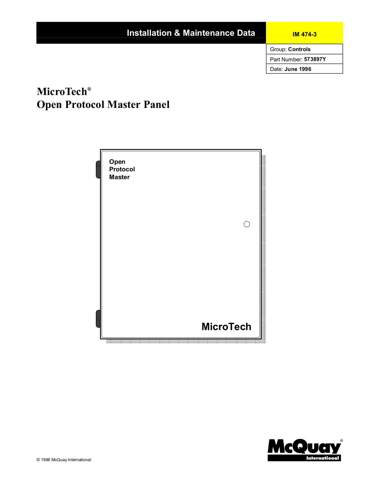 McQuay OPM Installation  Manual