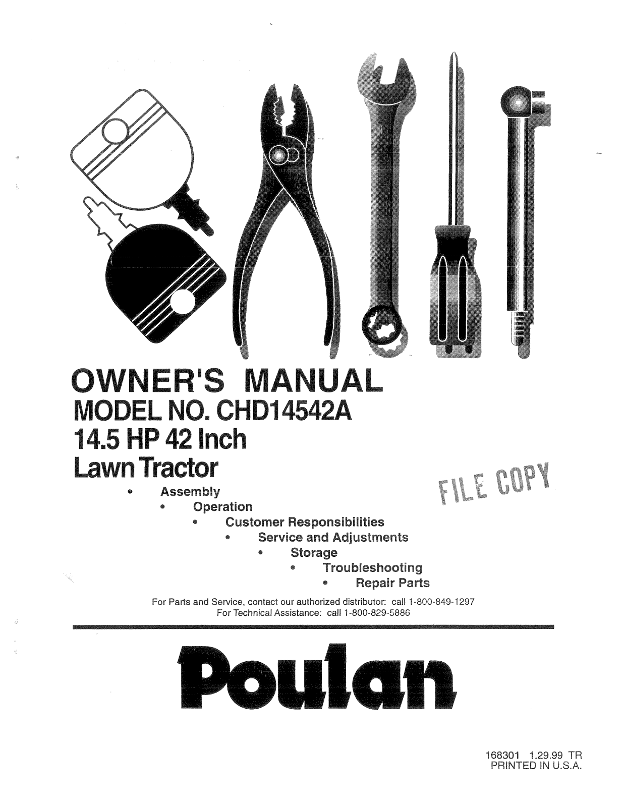 Poulan CHD14542A User Manual