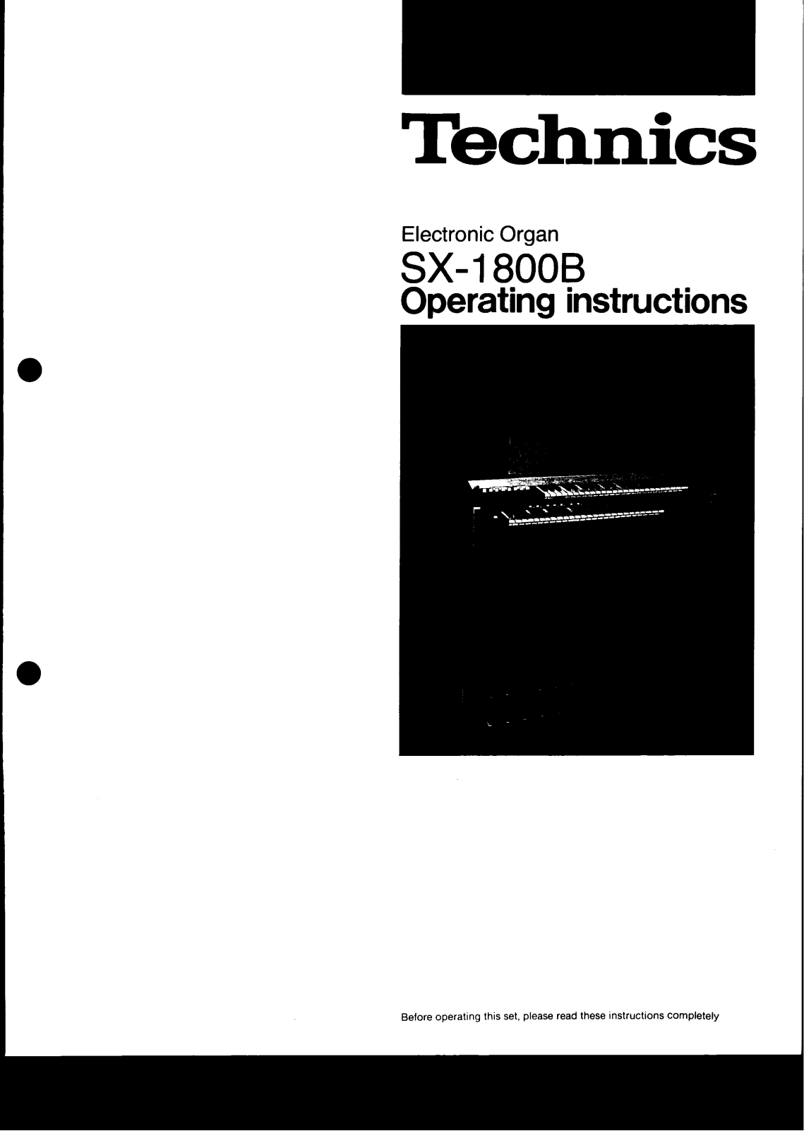 Panasonic SX-1800B User Manual