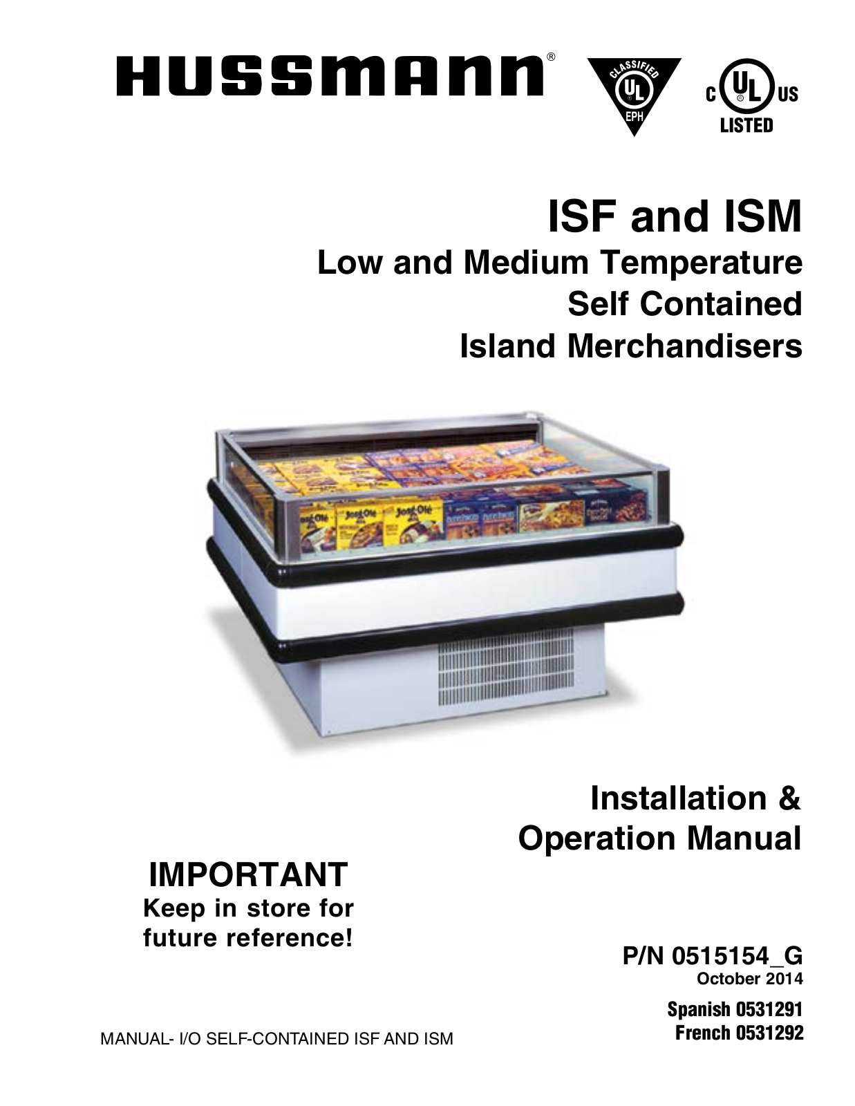 Hussmann ISFGG-5D-G Installation  Manual