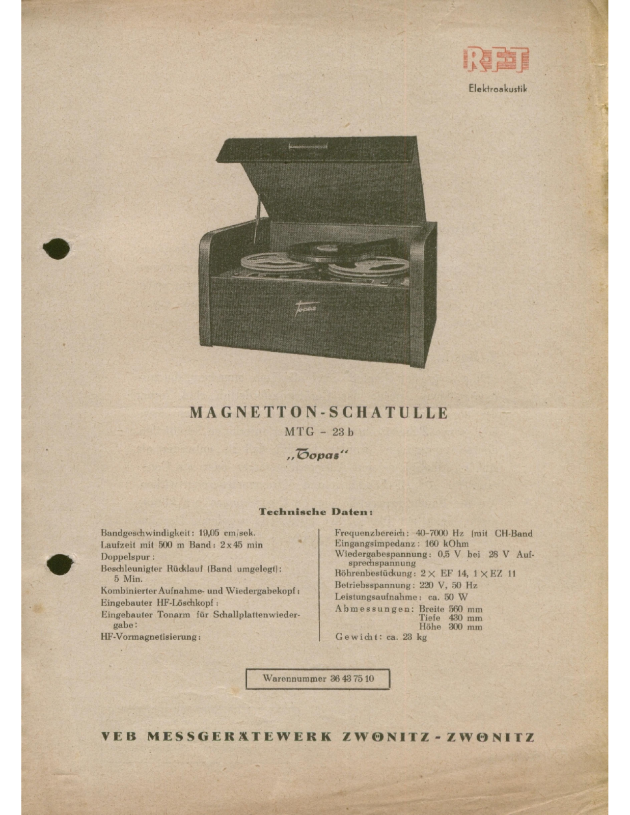 RFT MTG-23b Prospekt - ManualMachine.com