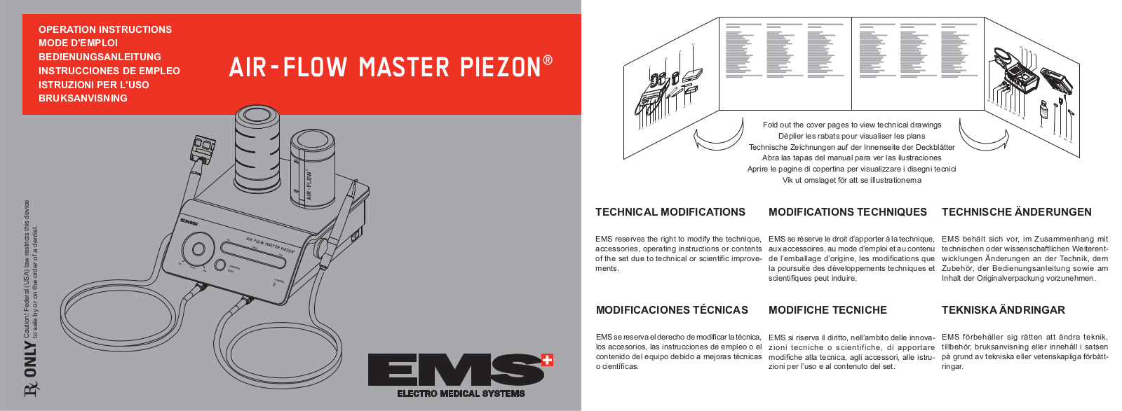 EMS AIR-FLOW MASTER PIEZON Operation Instructions Manual