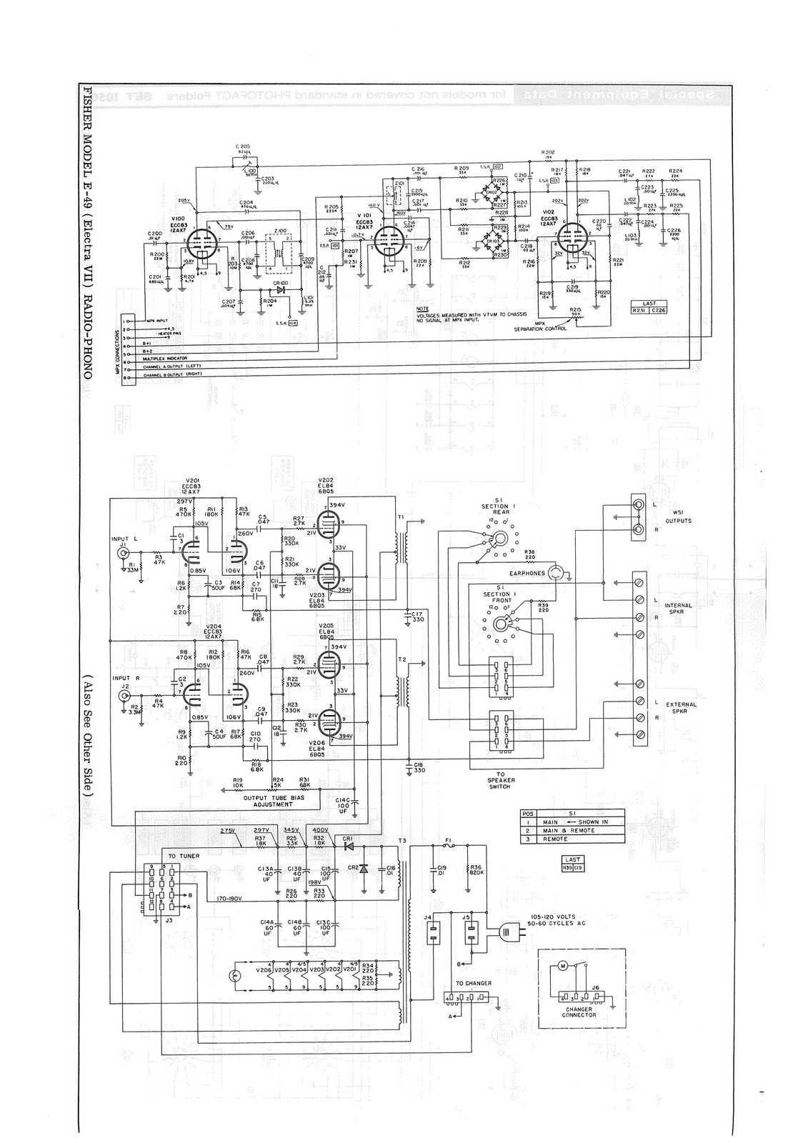 Fisher E-49 Electra Mk7, E-49 Electra Mk8 Schematic