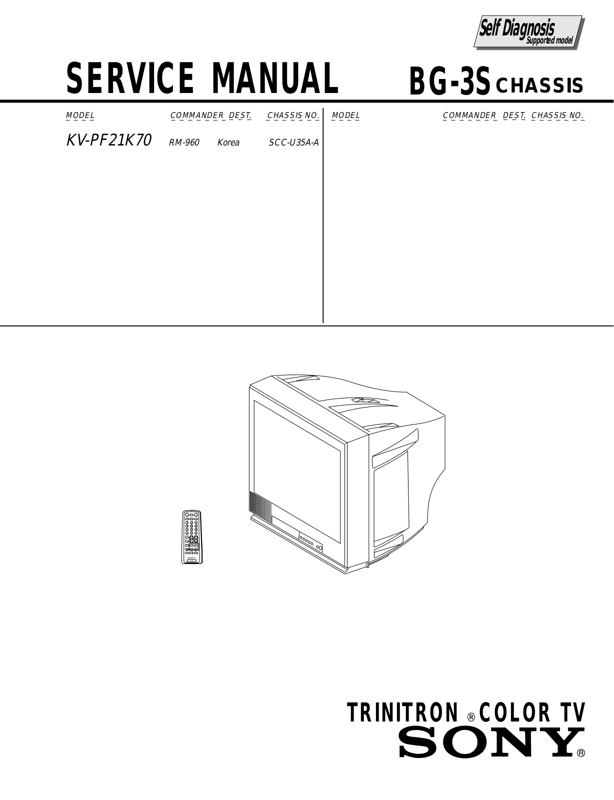 Sony KV-PF21K70 Service manual