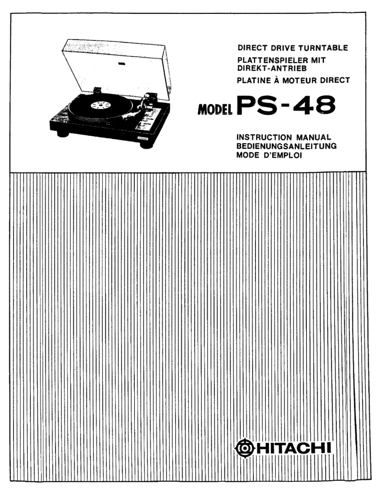 Hitachi PS-48 Owners manual