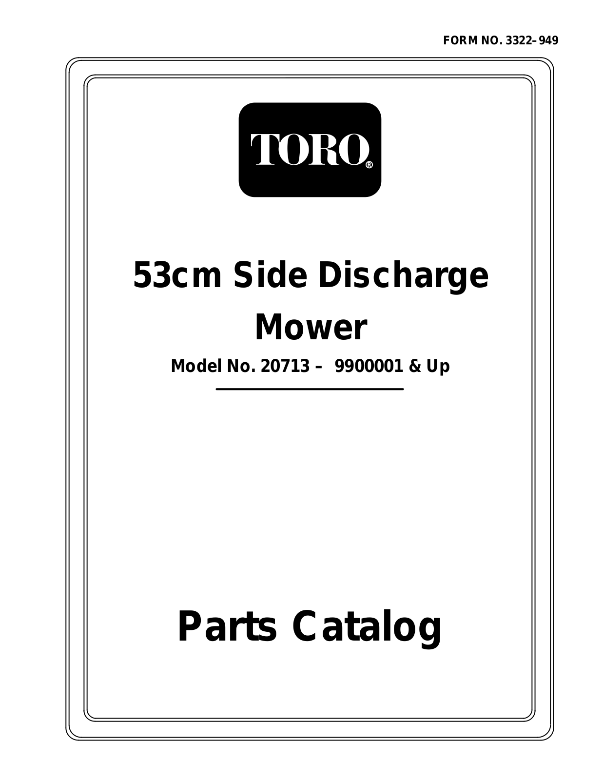 Toro 20713 Parts Catalogue