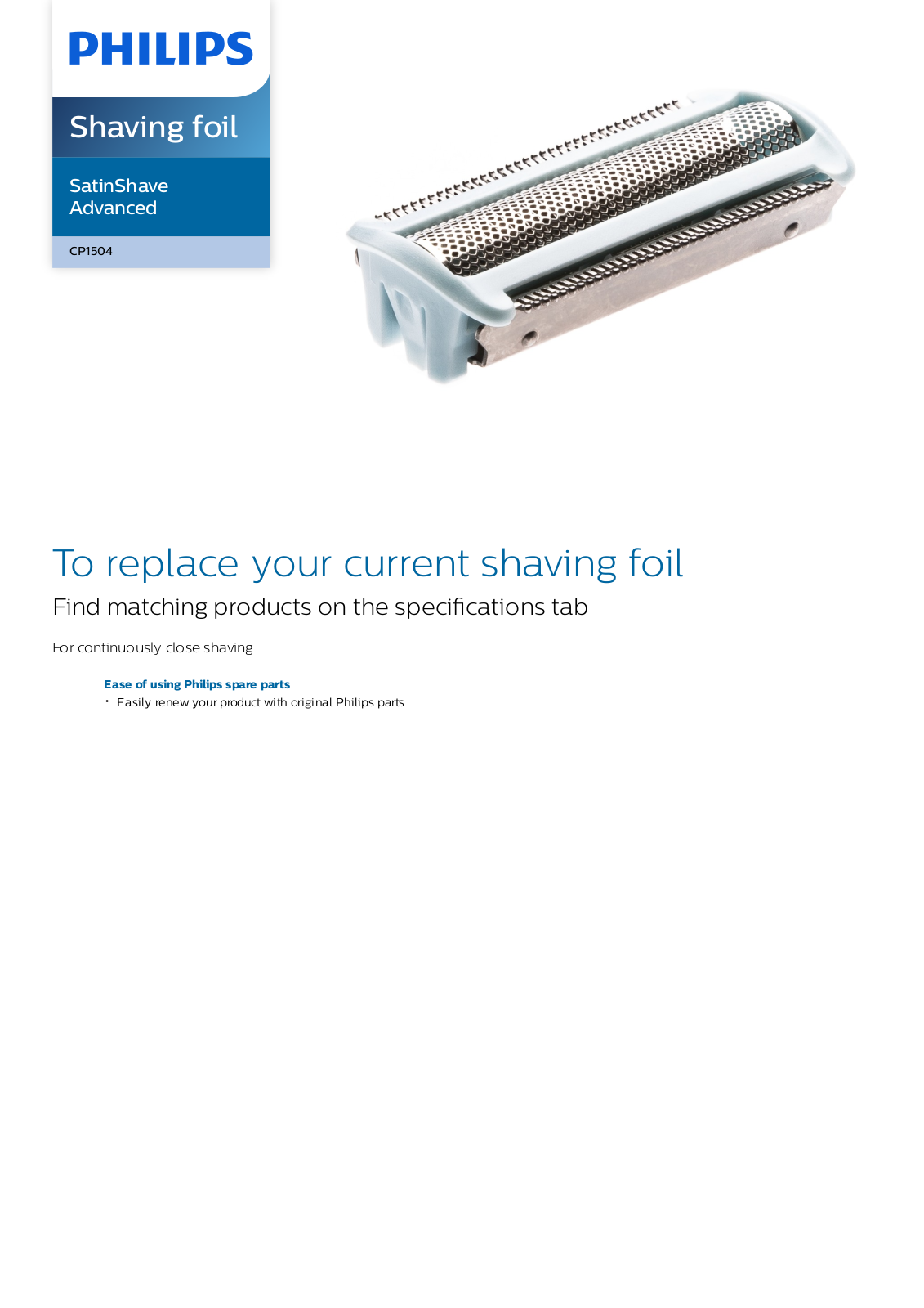 Philips CP1504/01 leaflet - ManualMachine.com