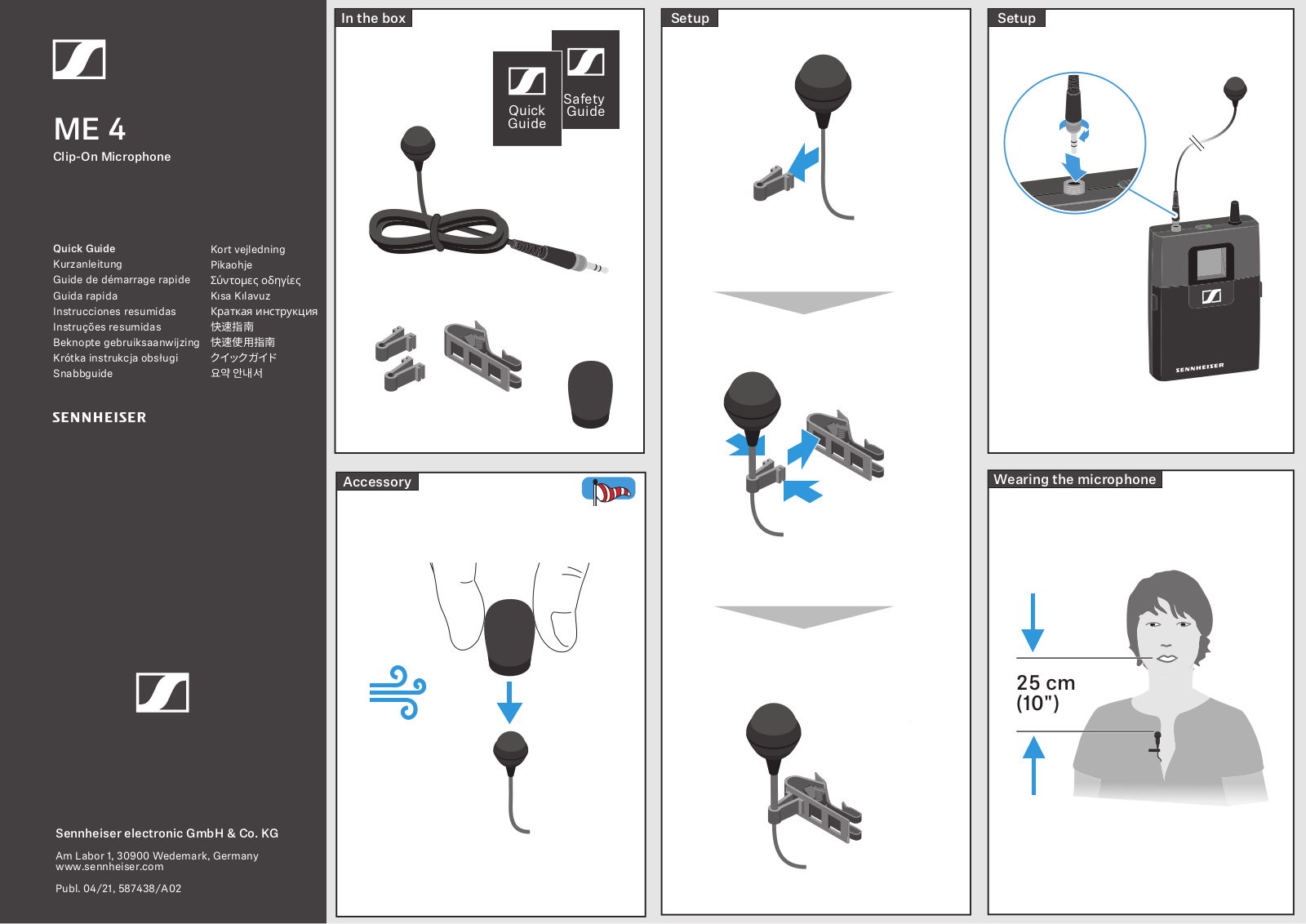 Sennheiser ME 4 Quick Guide