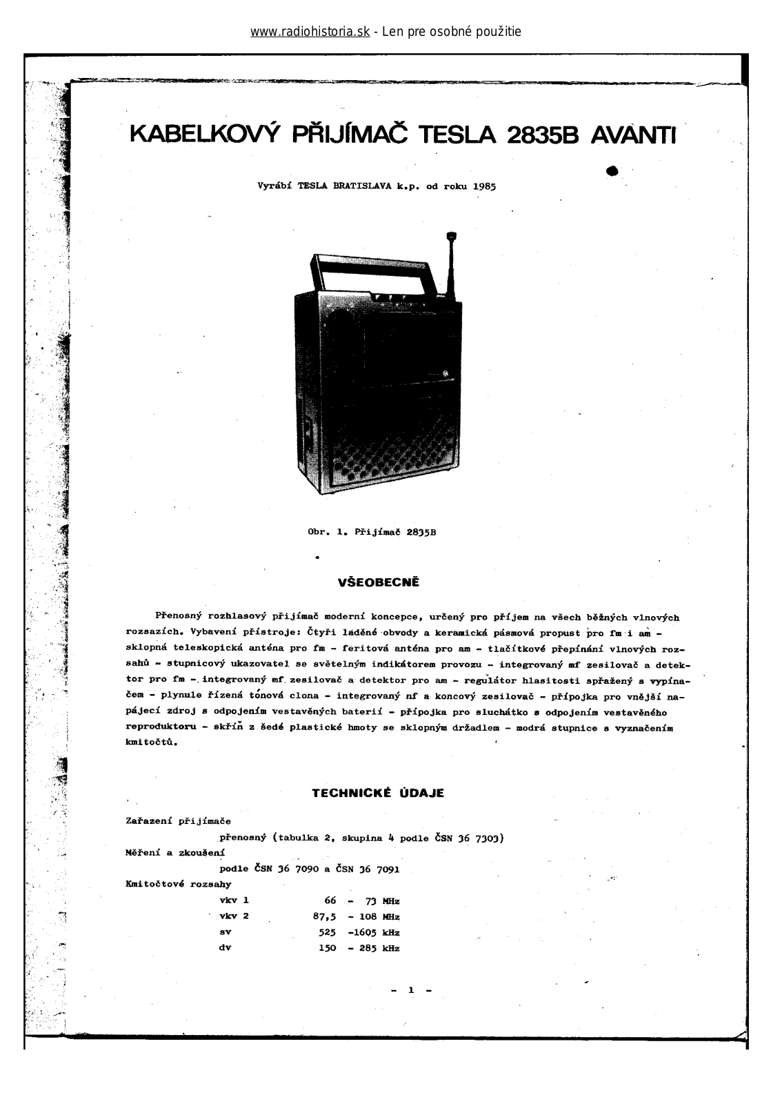 Tesla 2835B Avanti User Manual