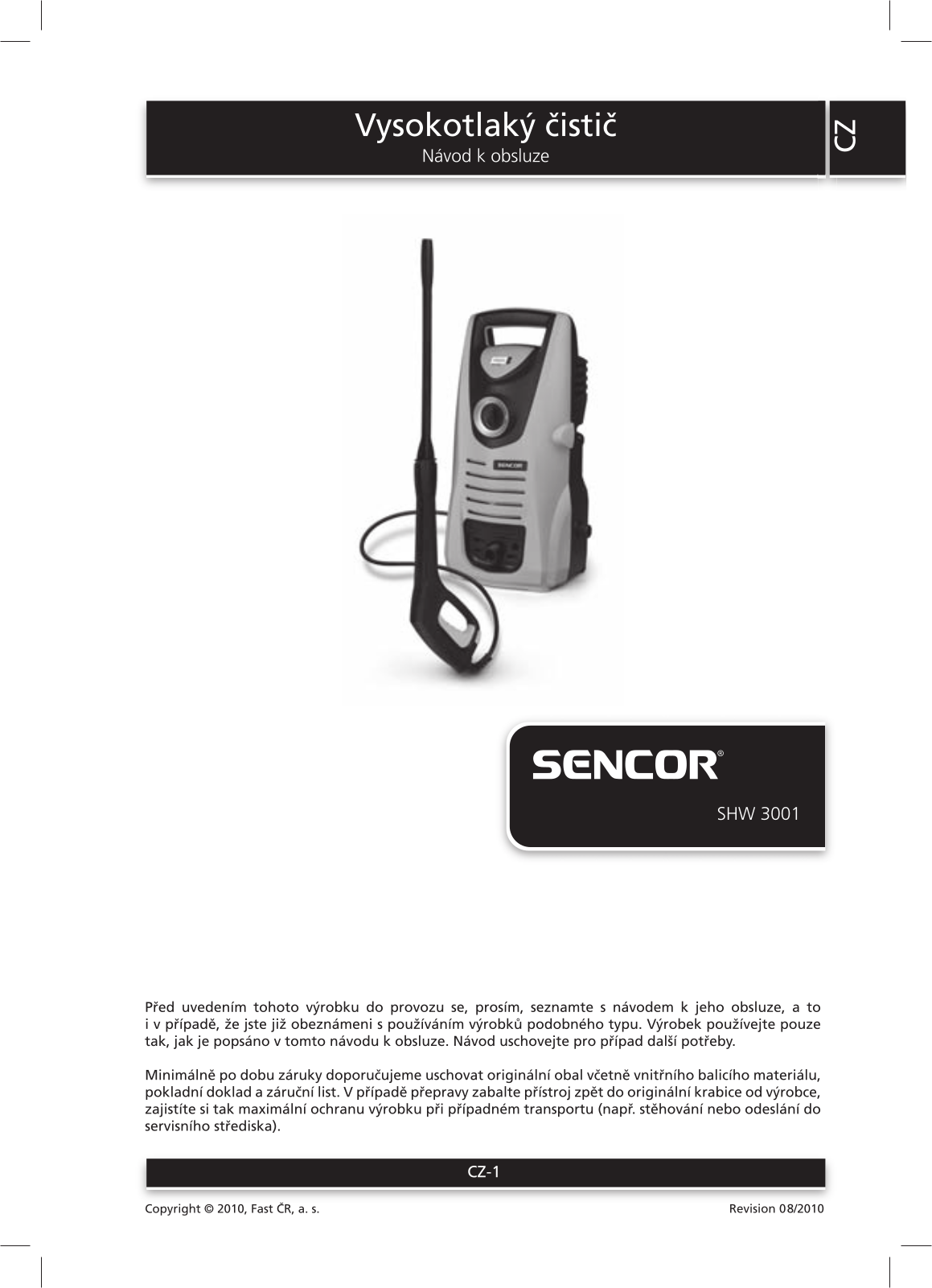 Sencor SHW 3001 User Manual