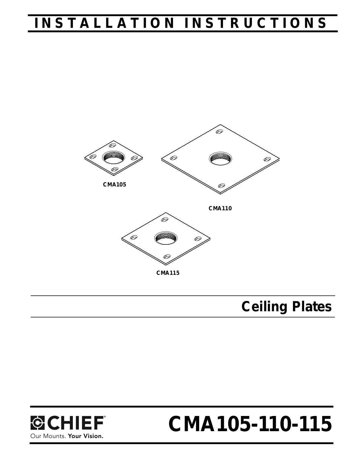 Chief CMA115W Installation Guide