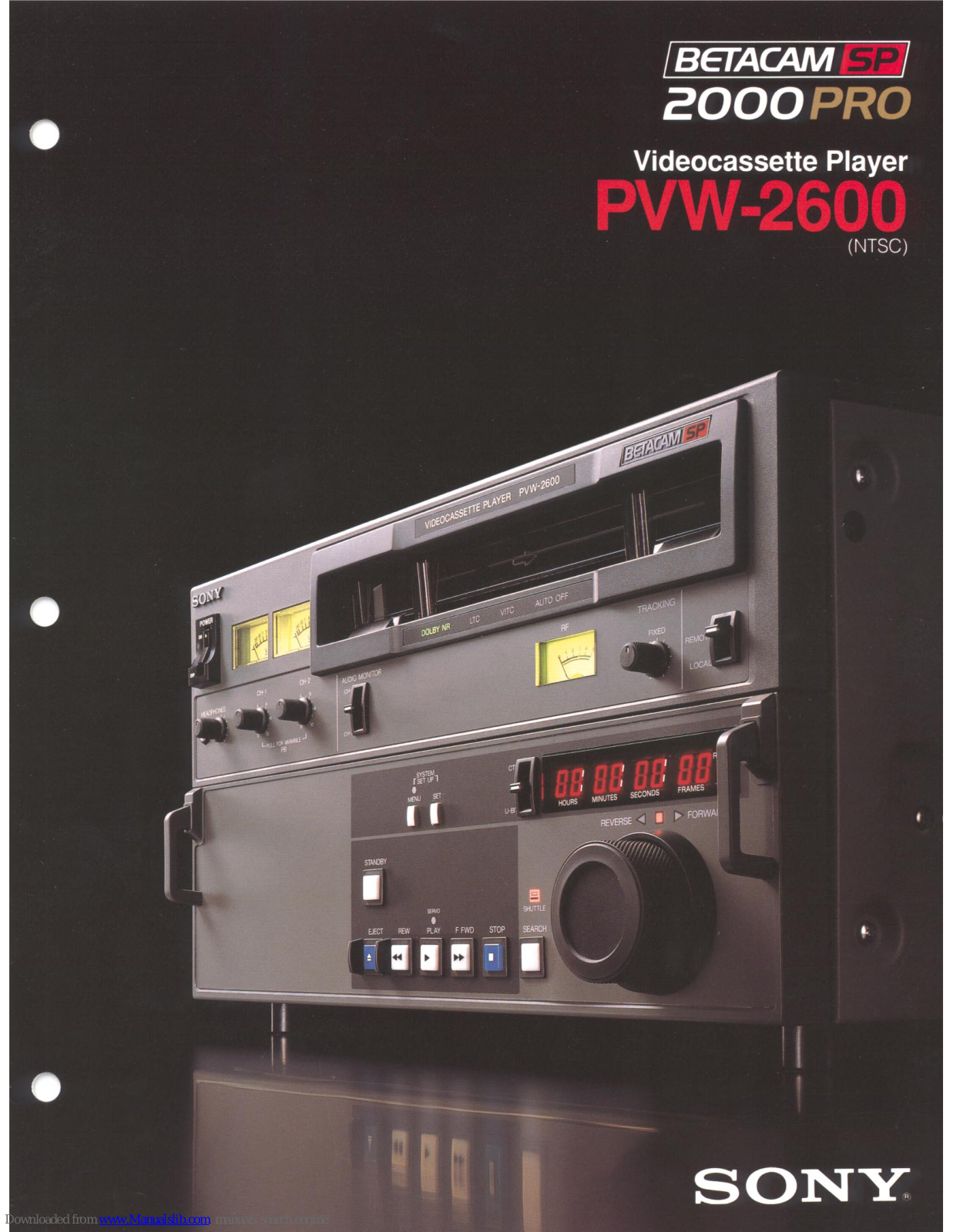 Sony PVW-2600, Betacam SP 2000 PRO PVW-2600 Brochure & Specs