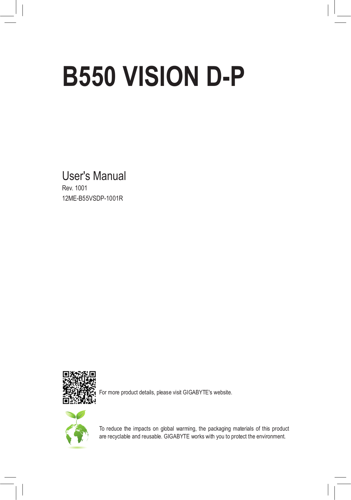 GIGABYTE B550 VISION D-P Users guide