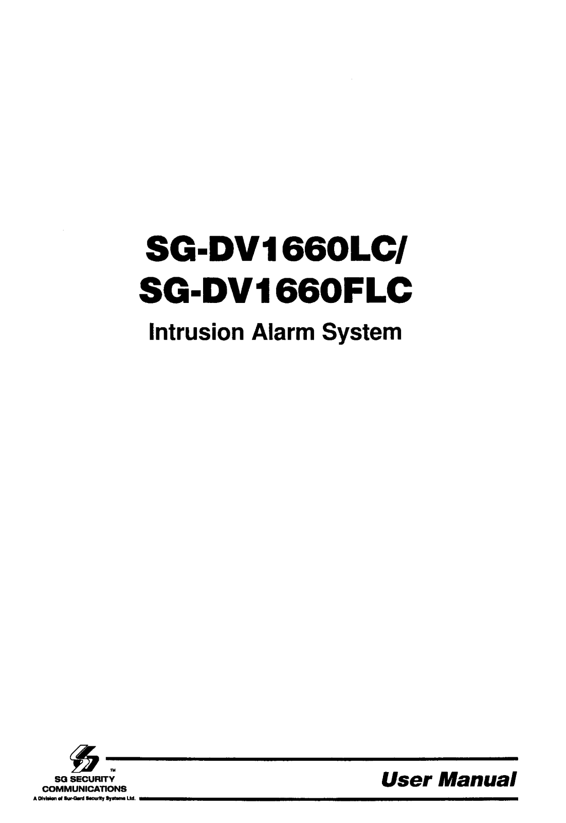 DSC SG-DV1660LC, SG-DV1660FLC User Manual