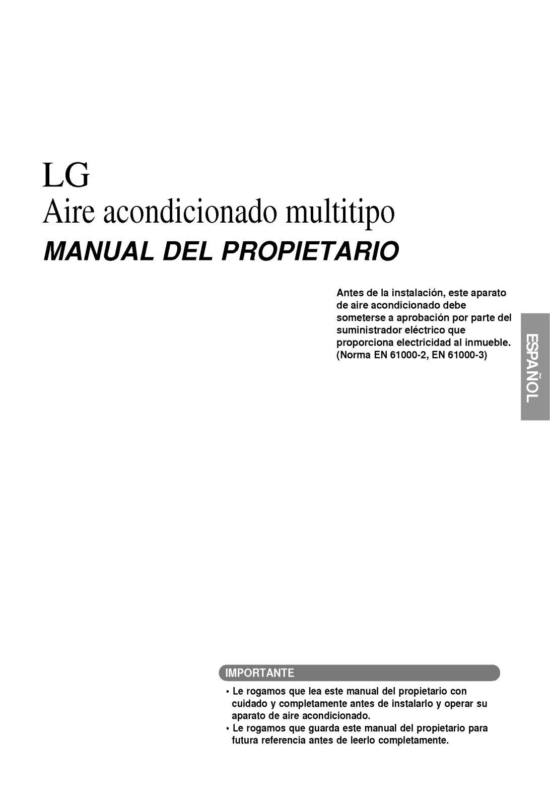 LG AMNC246LTA0 User Manual