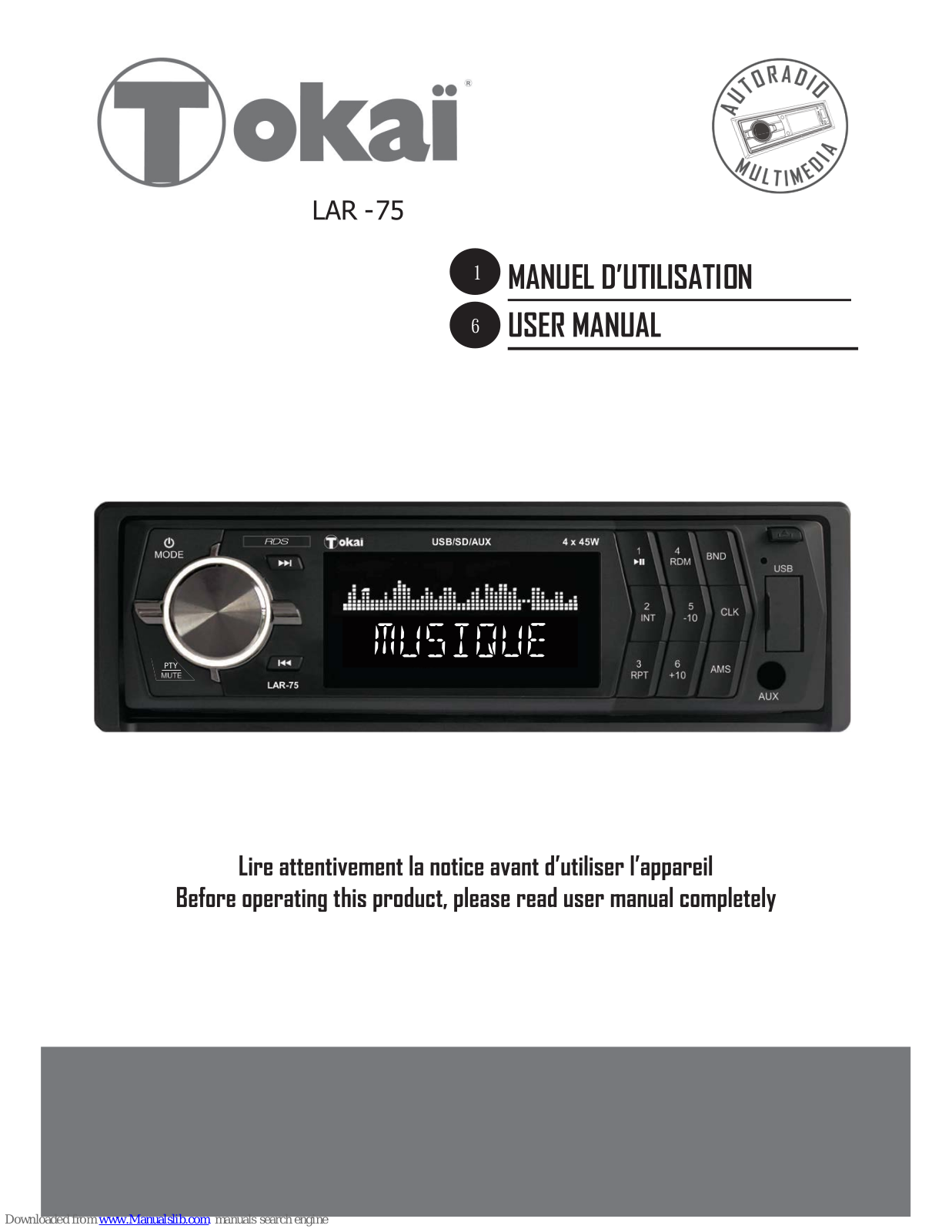 Tokai LAR-75 User Manuals